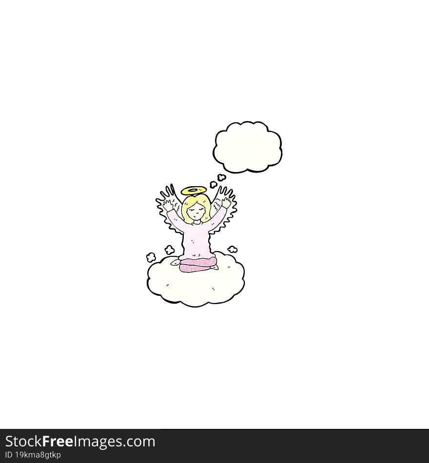 angel with thougth bubble cartoon