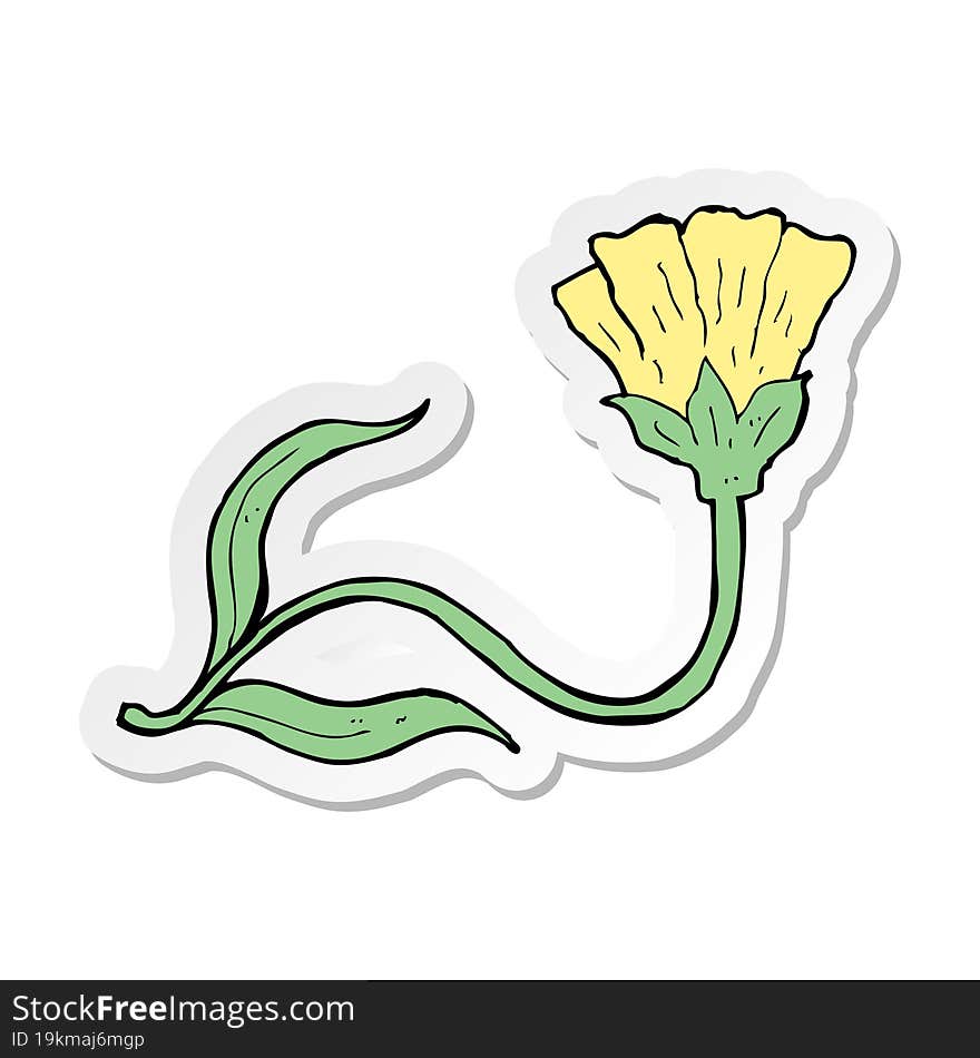 Sticker Of A Cartoon Flower