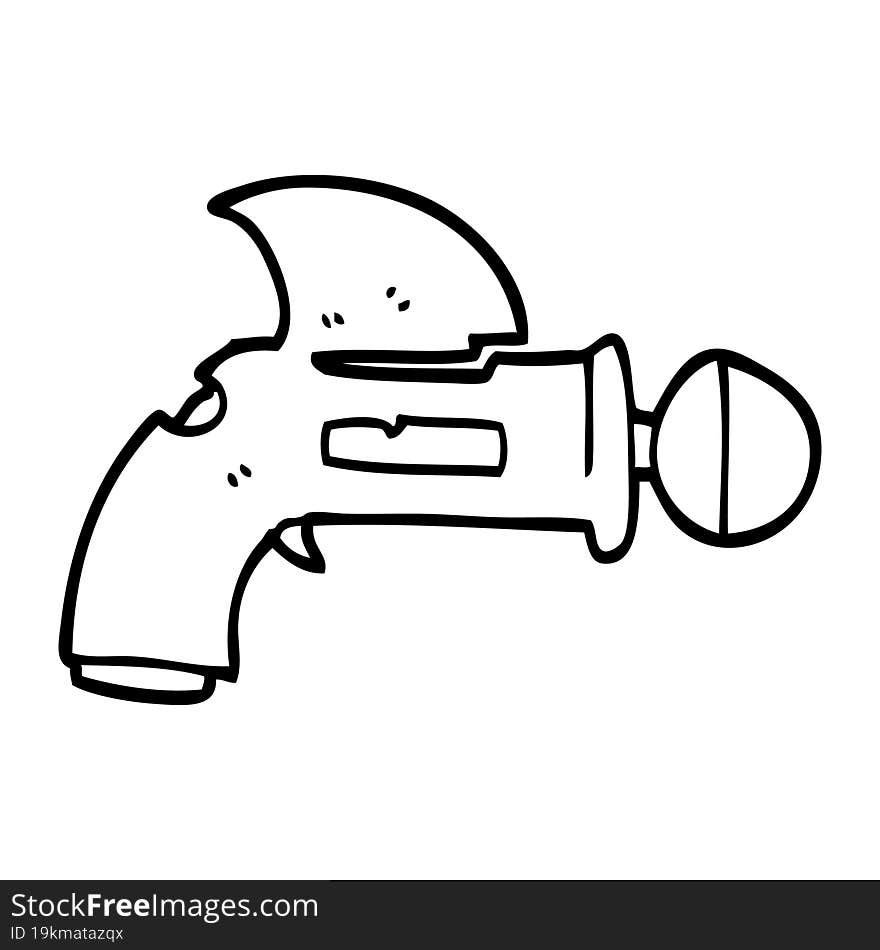 line drawing cartoon ray gun