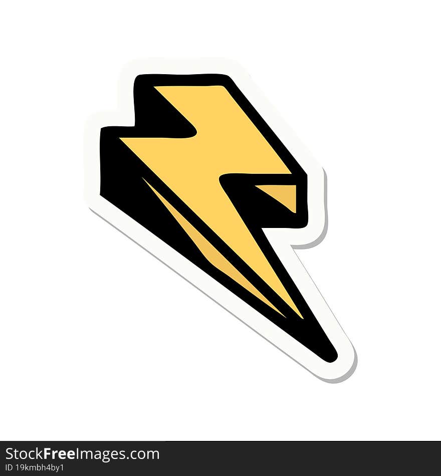 tattoo style sticker of lightning  bolt