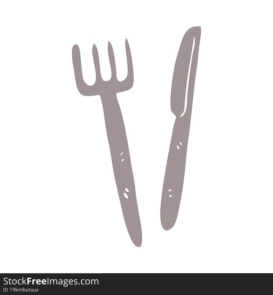 cartoon doodle knife and fork