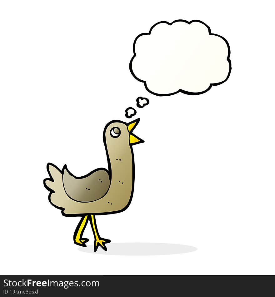 Cartoon Bird With Thought Bubble