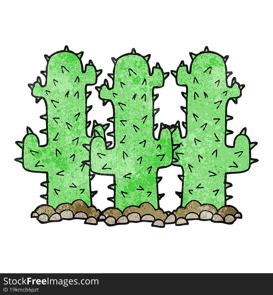 freehand drawn texture cartoon cactus