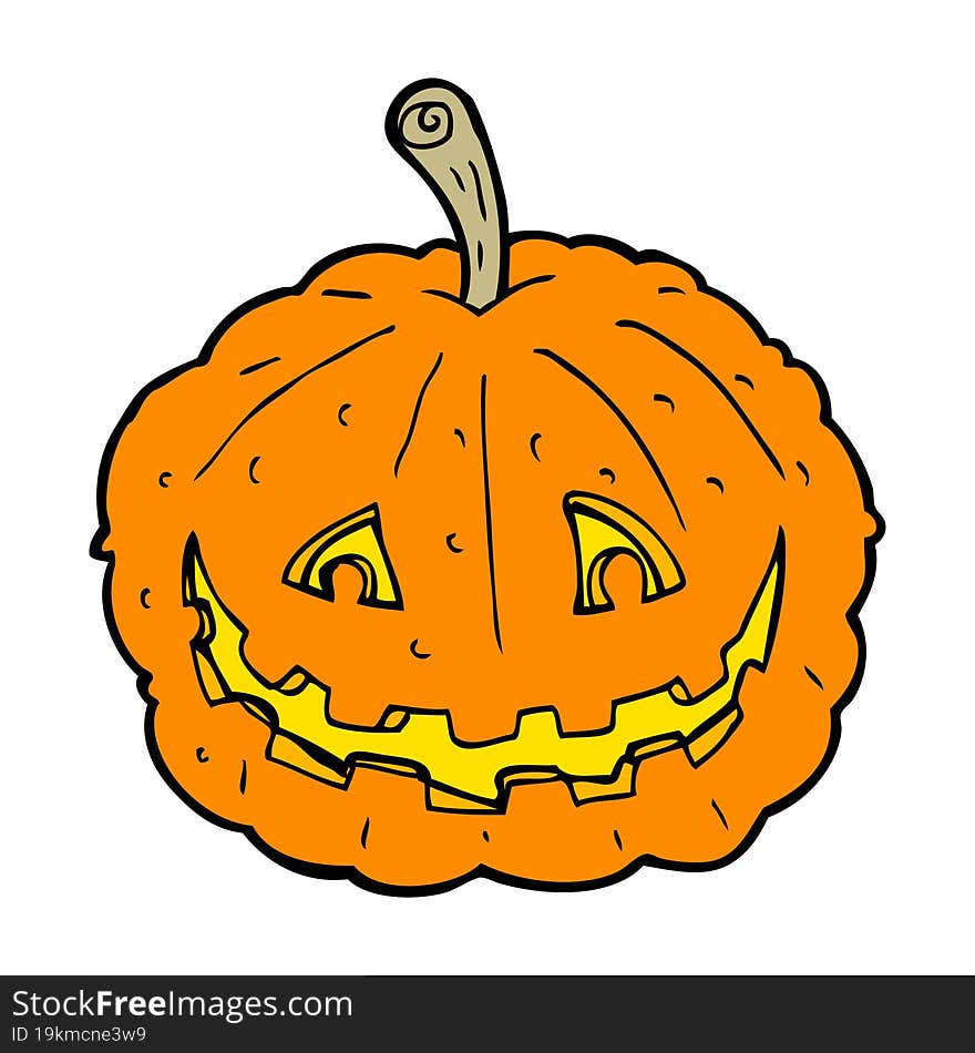 Cartoon Grinning Pumpkin