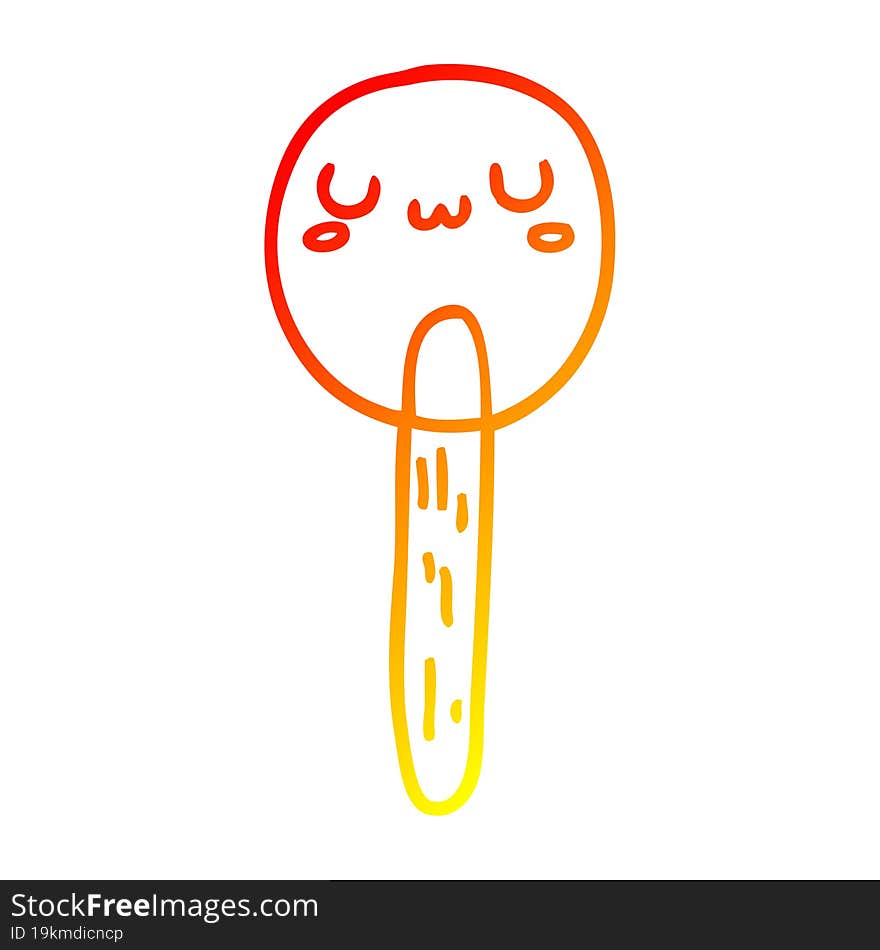 warm gradient line drawing cartoon lollipop