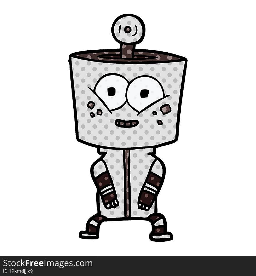 happy cartoon robot. happy cartoon robot