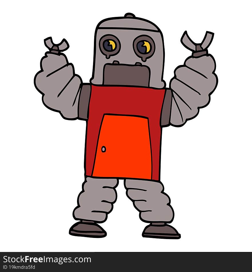 cartoon doodle robot