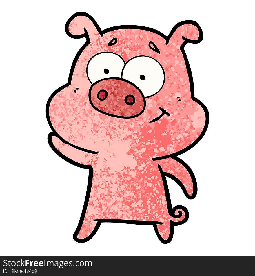 happy cartoon pig. happy cartoon pig