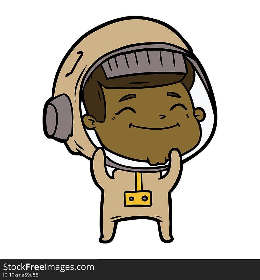 happy cartoon astronaut. happy cartoon astronaut