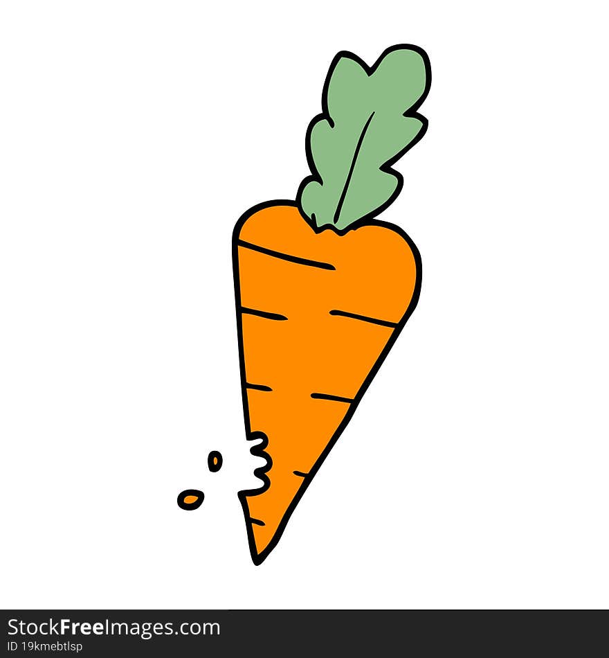 cartoon doodle carrot with bite marks