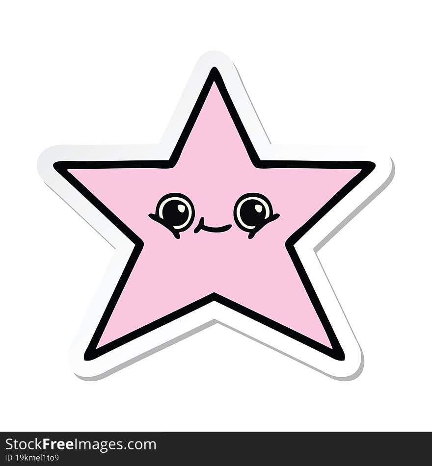 sticker of a cute cartoon star fish