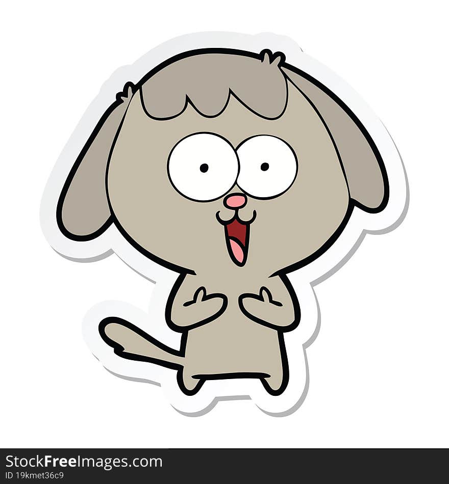 sticker of a cute cartoon dog