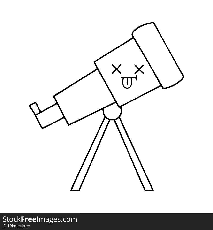 line drawing cartoon telescope