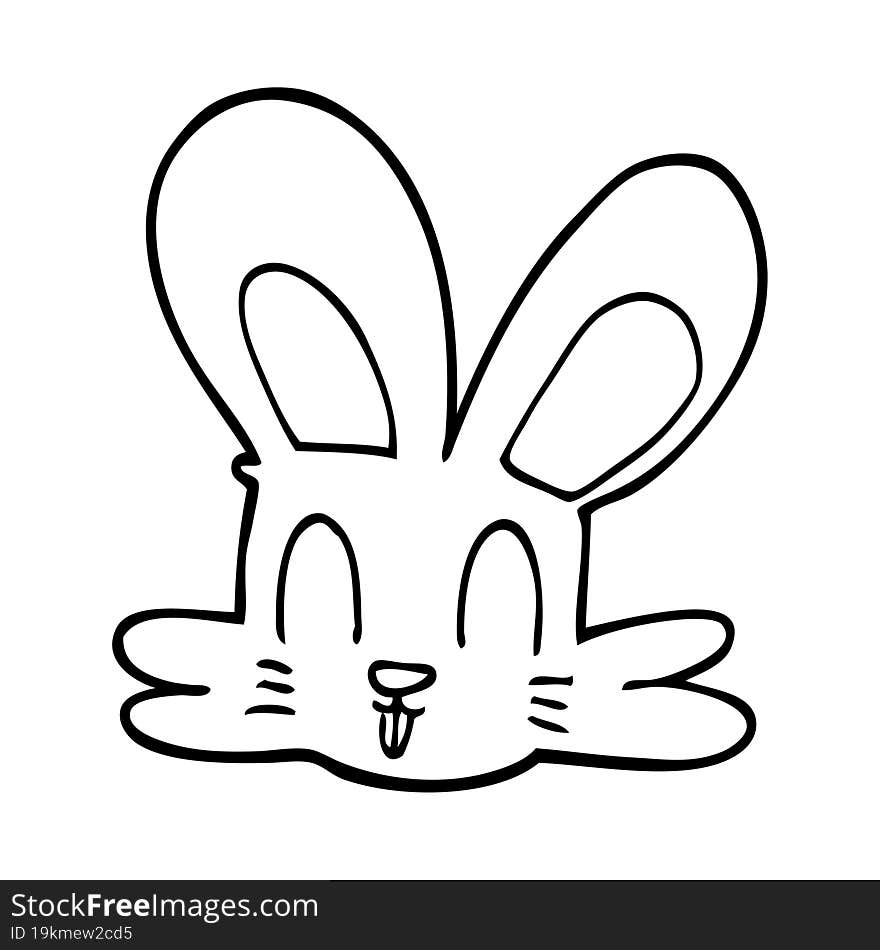 line drawing cartoon cute bunny