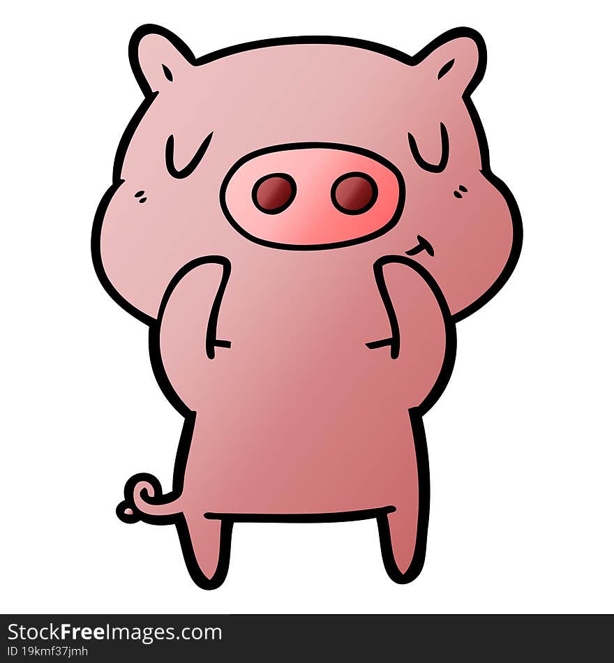 cartoon content pig. cartoon content pig