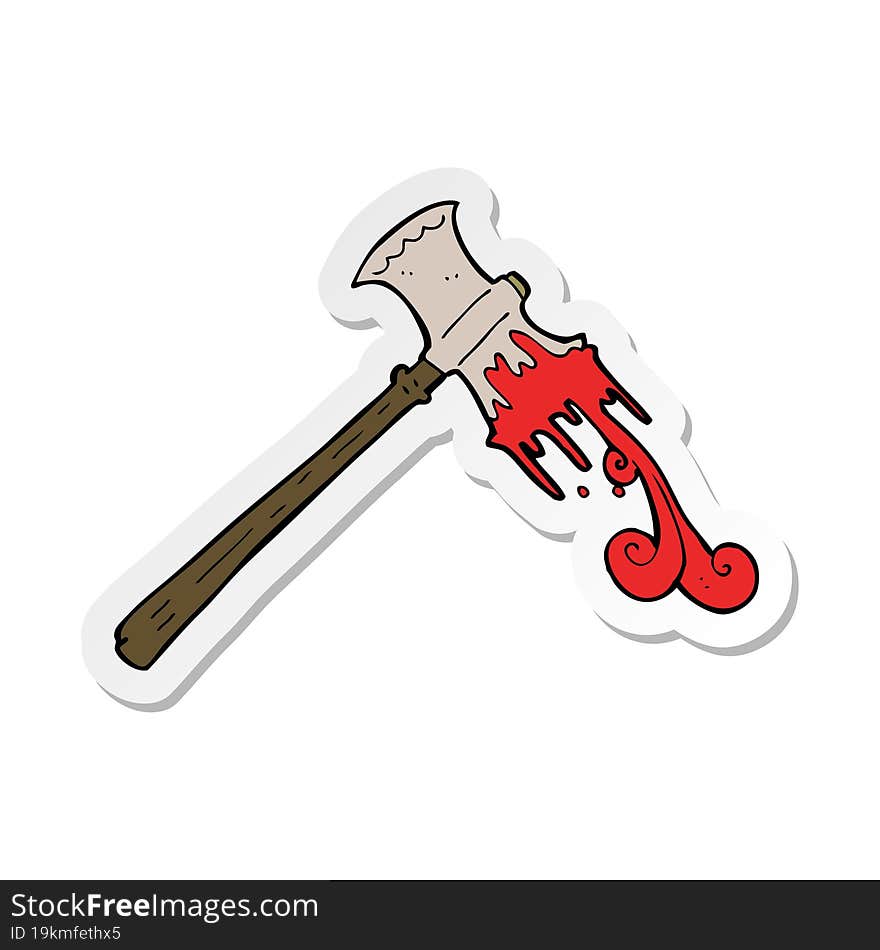 Sticker Of A Cartoon Slayer Axe