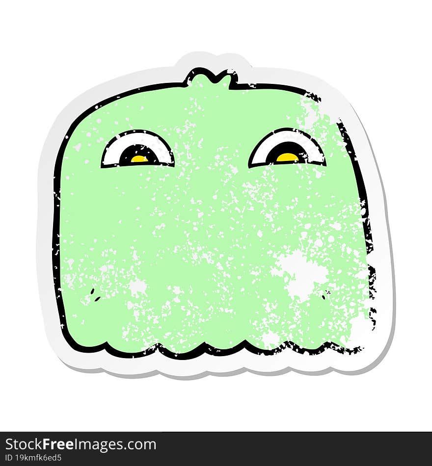 Distressed Sticker Of A Cartoon Ghost