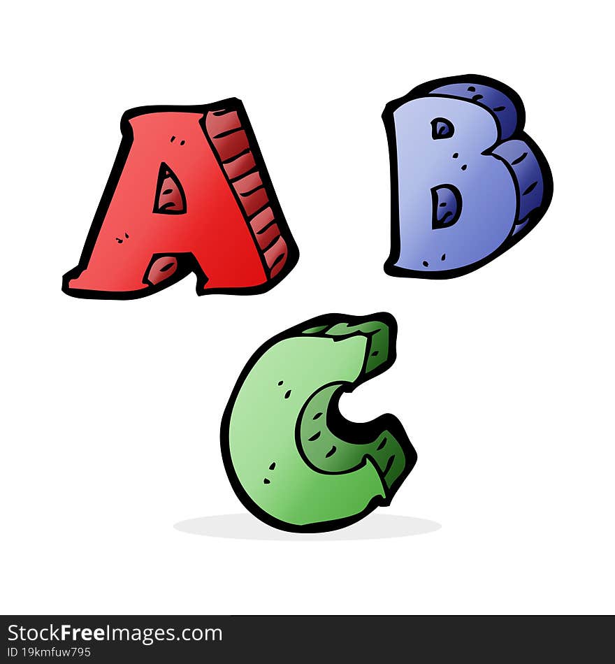 cartoon ABC letters