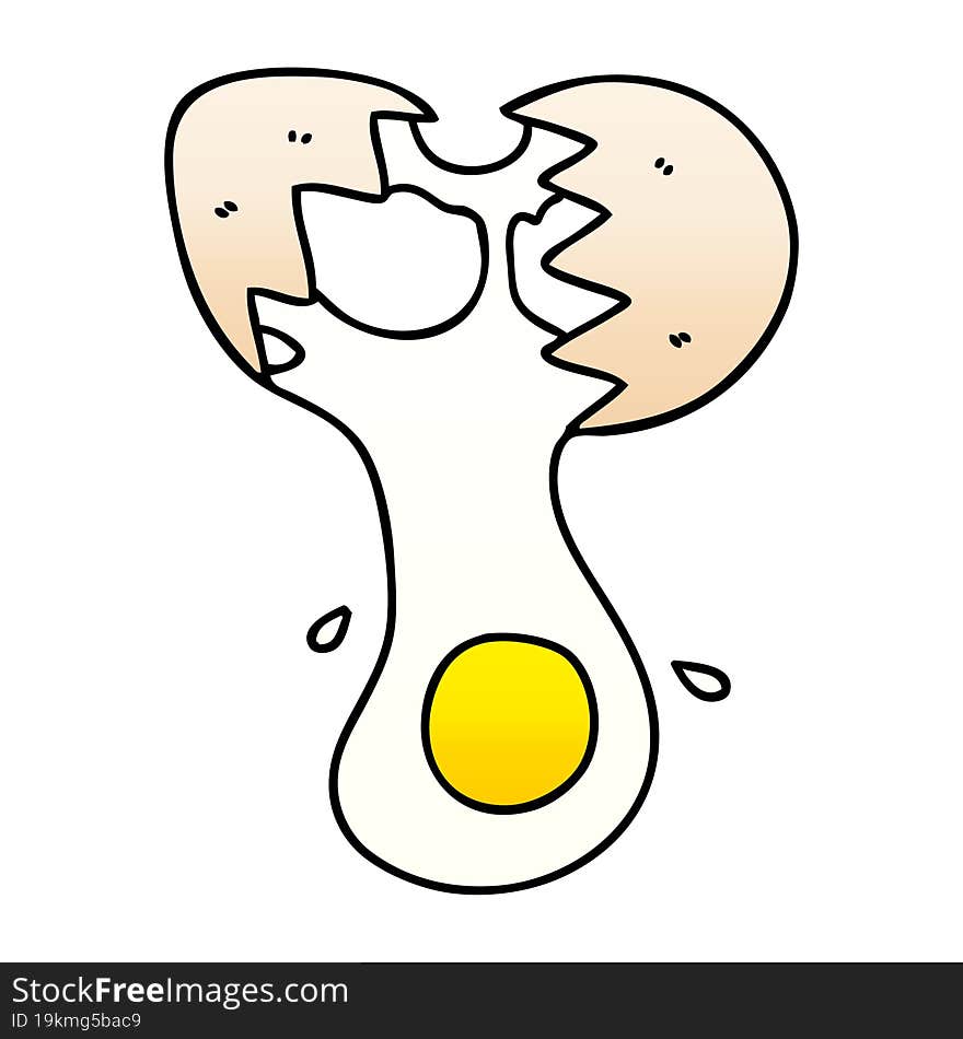 quirky gradient shaded cartoon cracked egg