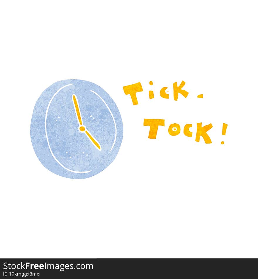 retro cartoon ticking clock