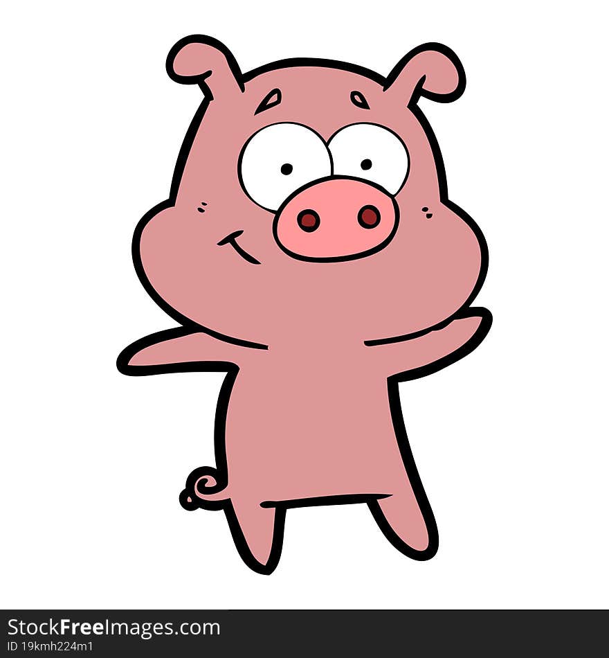 happy cartoon pig. happy cartoon pig