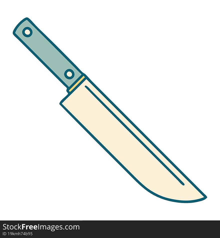 Tattoo Style Icon Of Knife