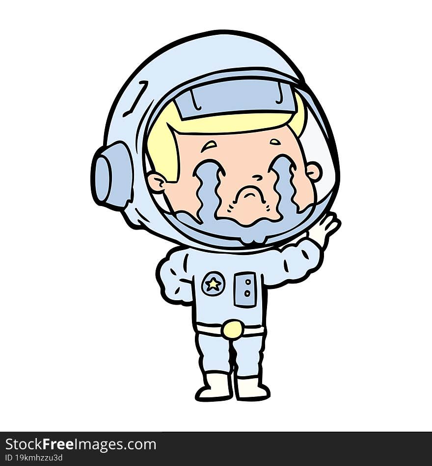 cartoon crying astronaut. cartoon crying astronaut