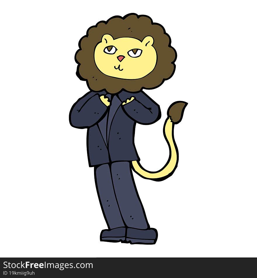 cartoon lion businessman