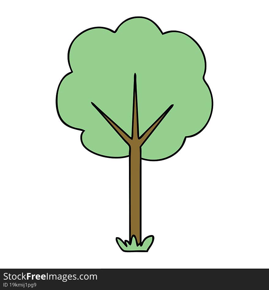 quirky hand drawn cartoon tree