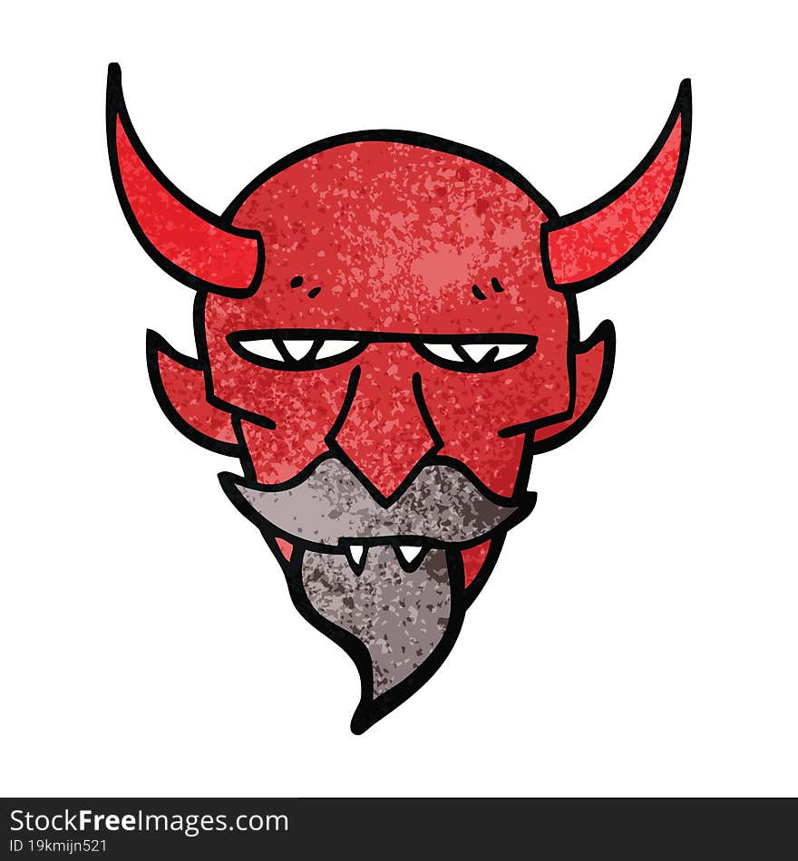 cartoon doodle devil face