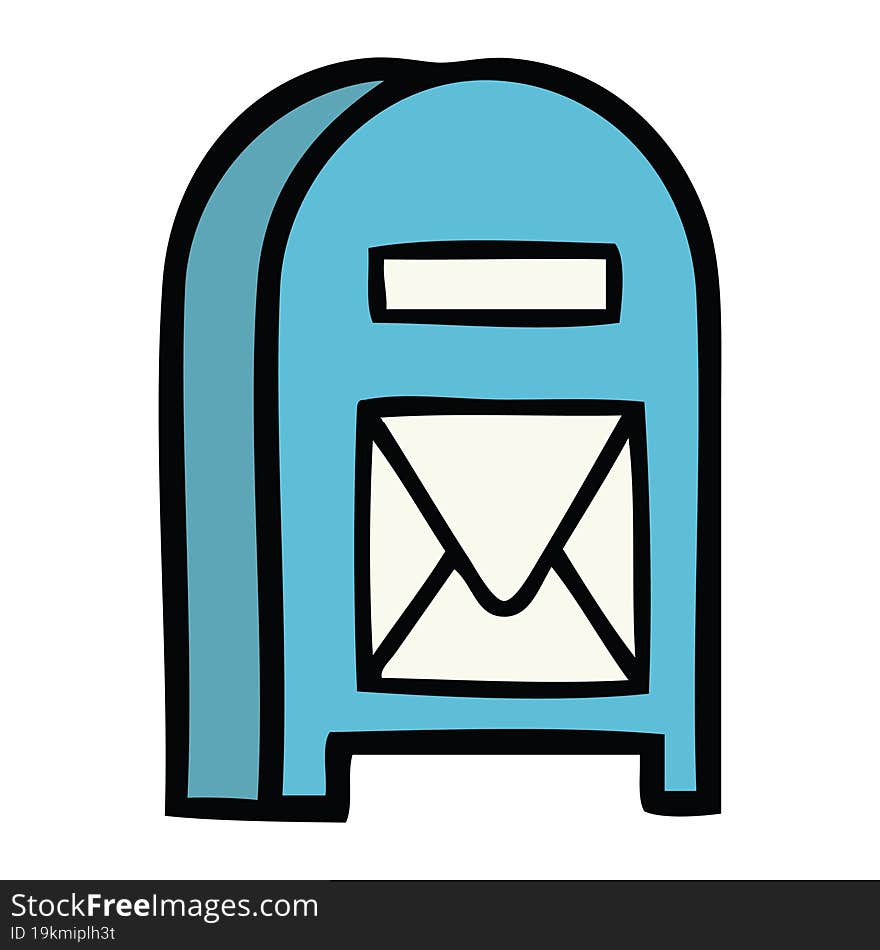 cute cartoon of a mail box. cute cartoon of a mail box