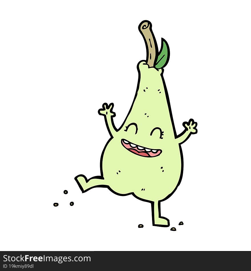 cartoon happy dancing pear