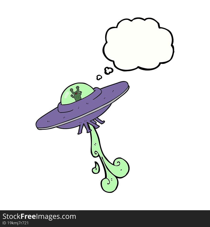 thought bubble cartoon alien spaceship