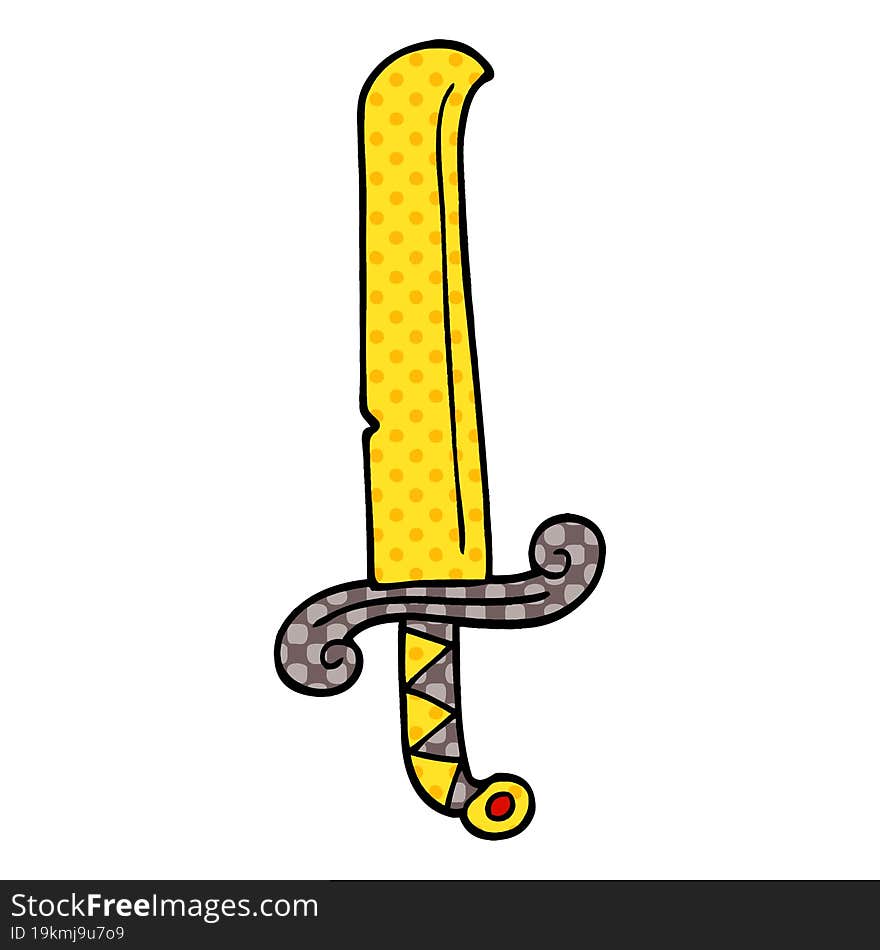 cartoon doodle ancient sword