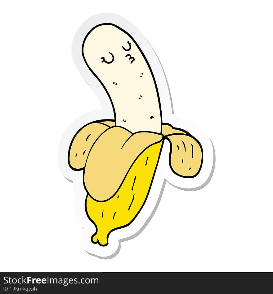 sticker of a cartoon banana