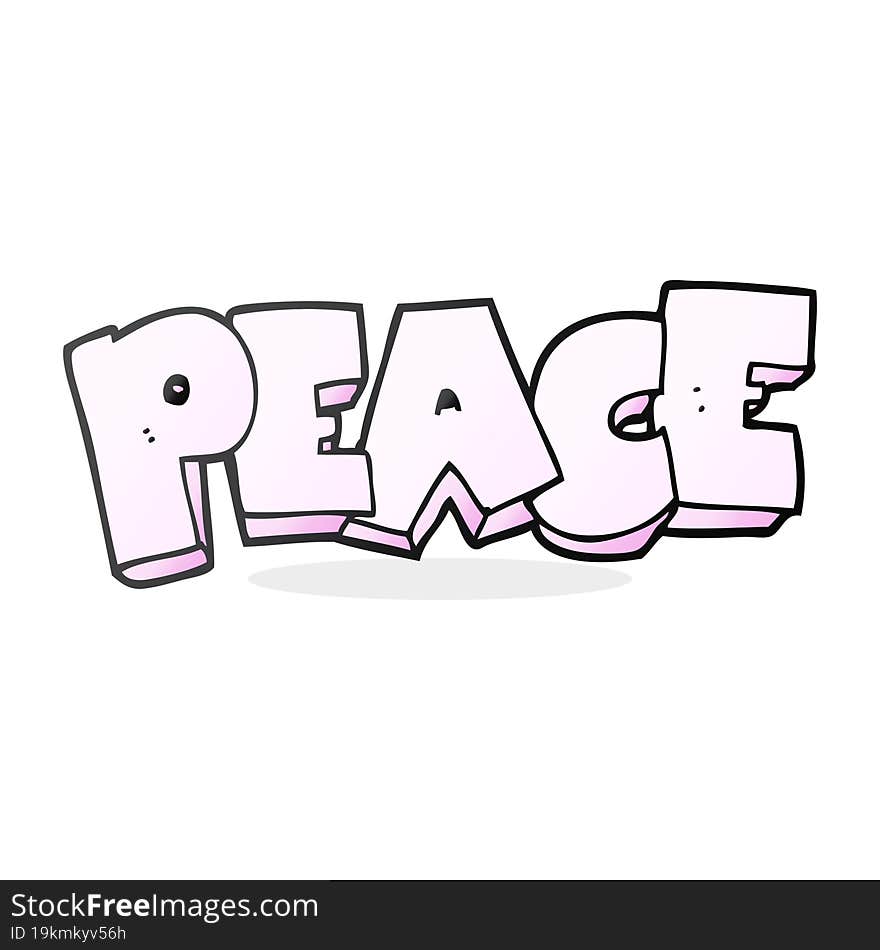 freehand drawn cartoon word peace