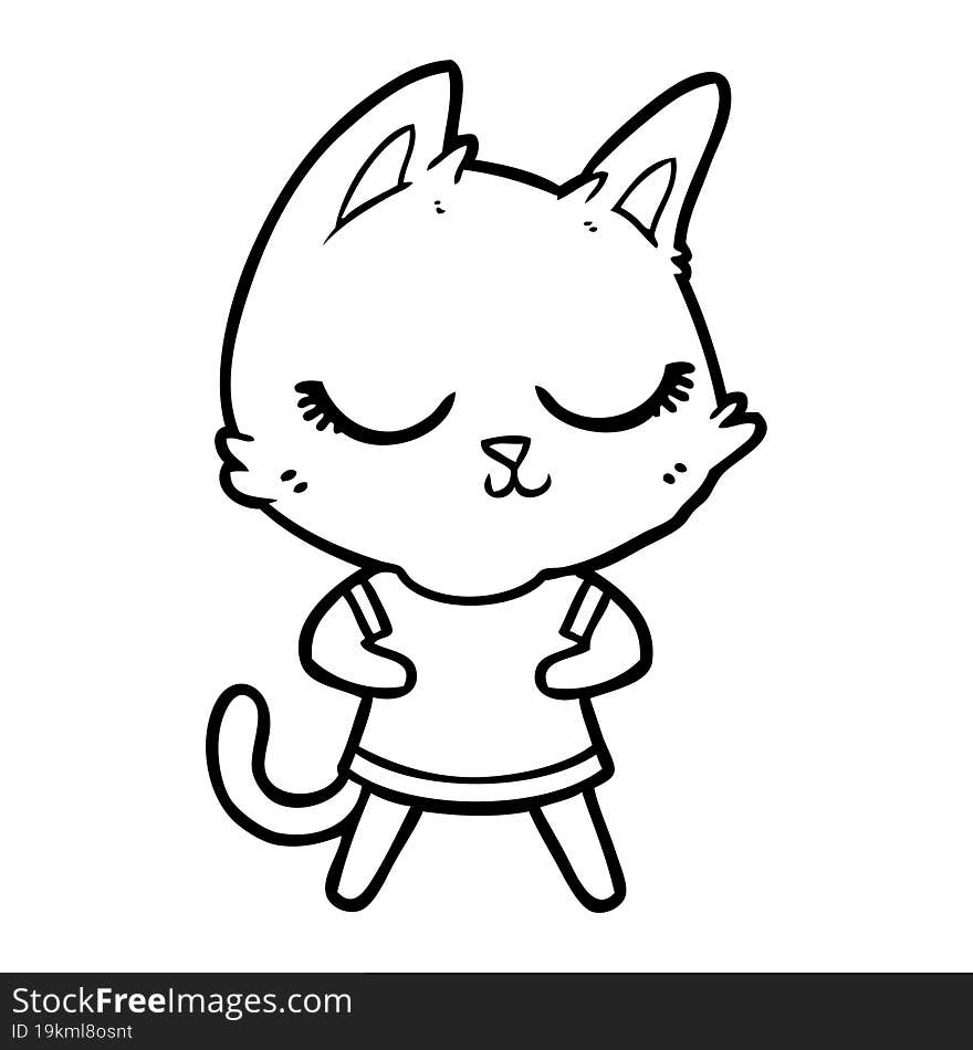 calm cartoon cat. calm cartoon cat