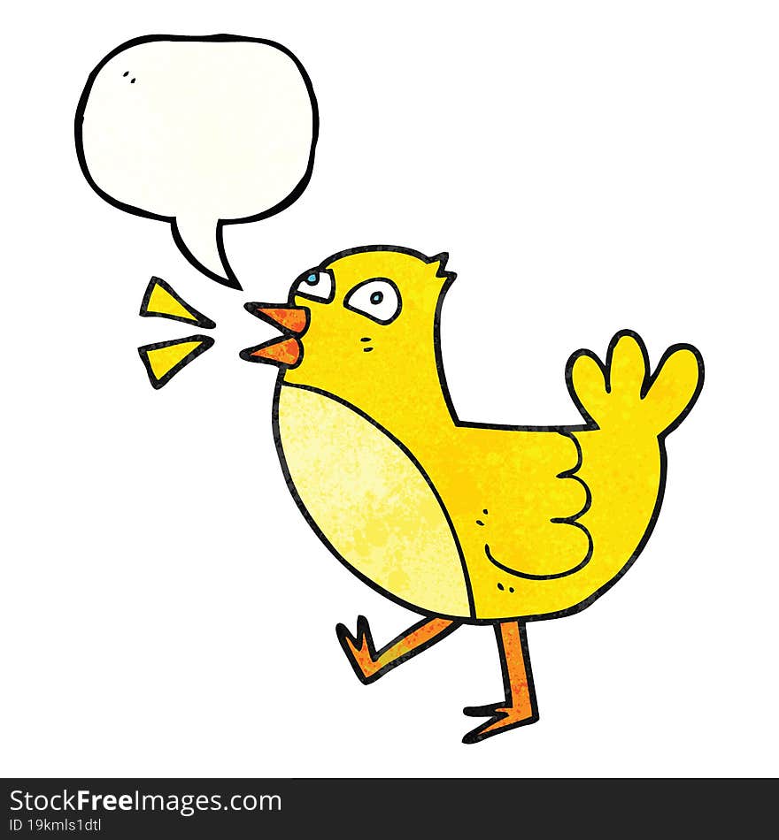 Speech Bubble Textured Cartoon Bird