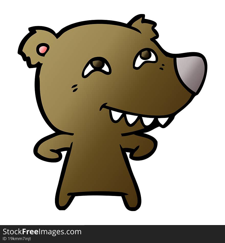 cartoon bear showing teeth. cartoon bear showing teeth