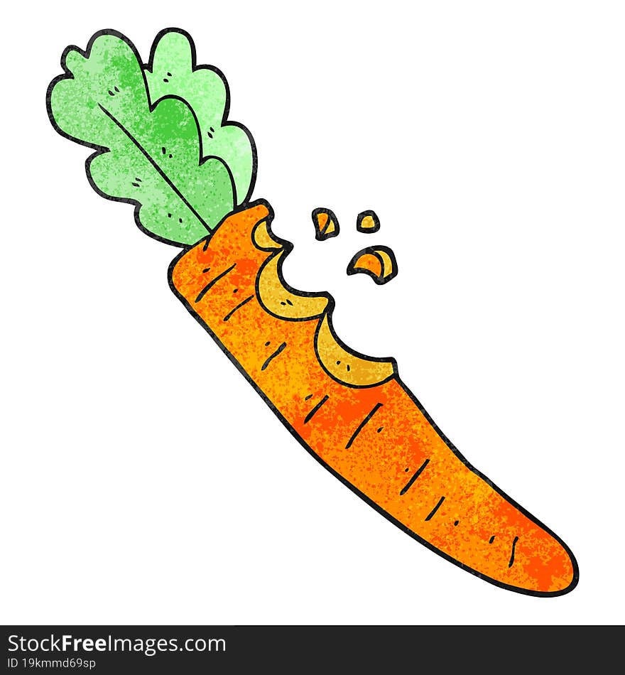 freehand textured cartoon bitten carrot