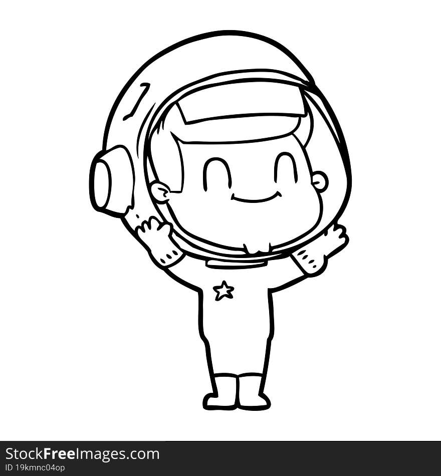 happy cartoon astronaut man. happy cartoon astronaut man