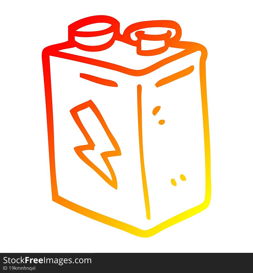 warm gradient line drawing cartoon battery