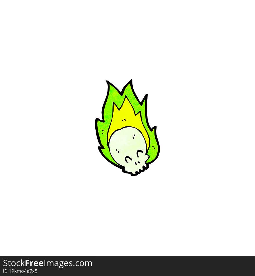 flaming skull cartoon