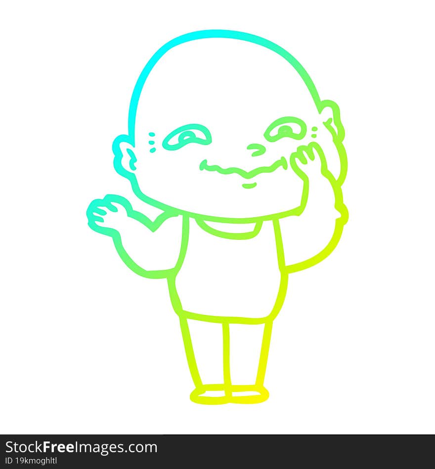 cold gradient line drawing cartoon creepy guy