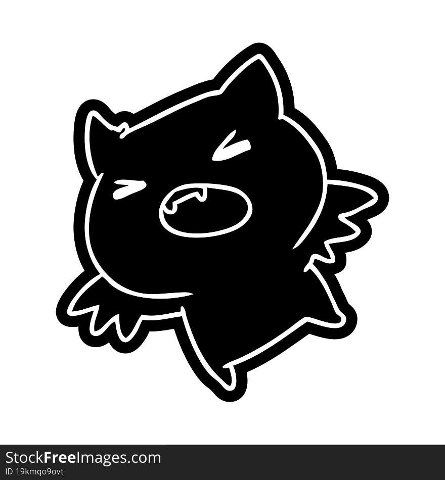 cartoon icon of a kawaii cute bat