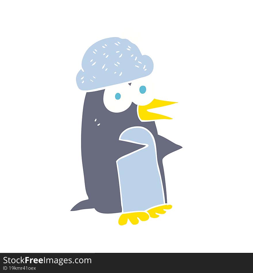 flat color illustration of penguin. flat color illustration of penguin