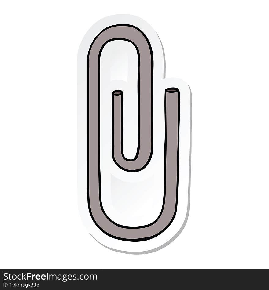 sticker of a cartoon paperclip