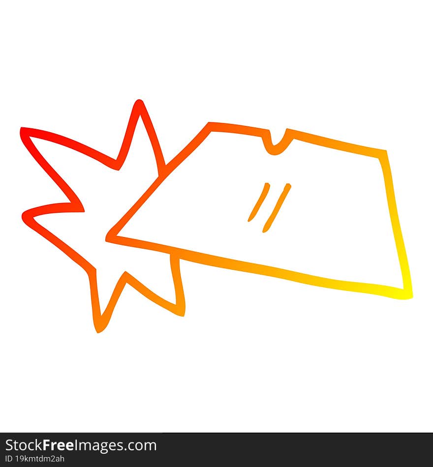 warm gradient line drawing of a cartoon shiny razorblades