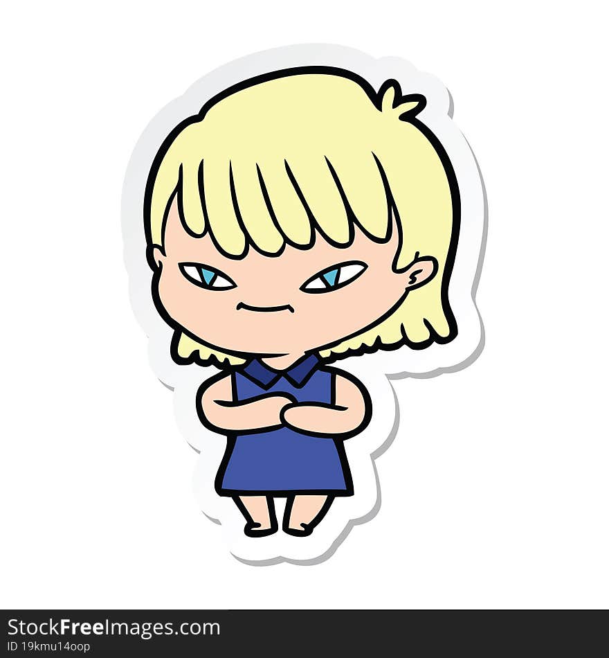 sticker of a cartoon woman