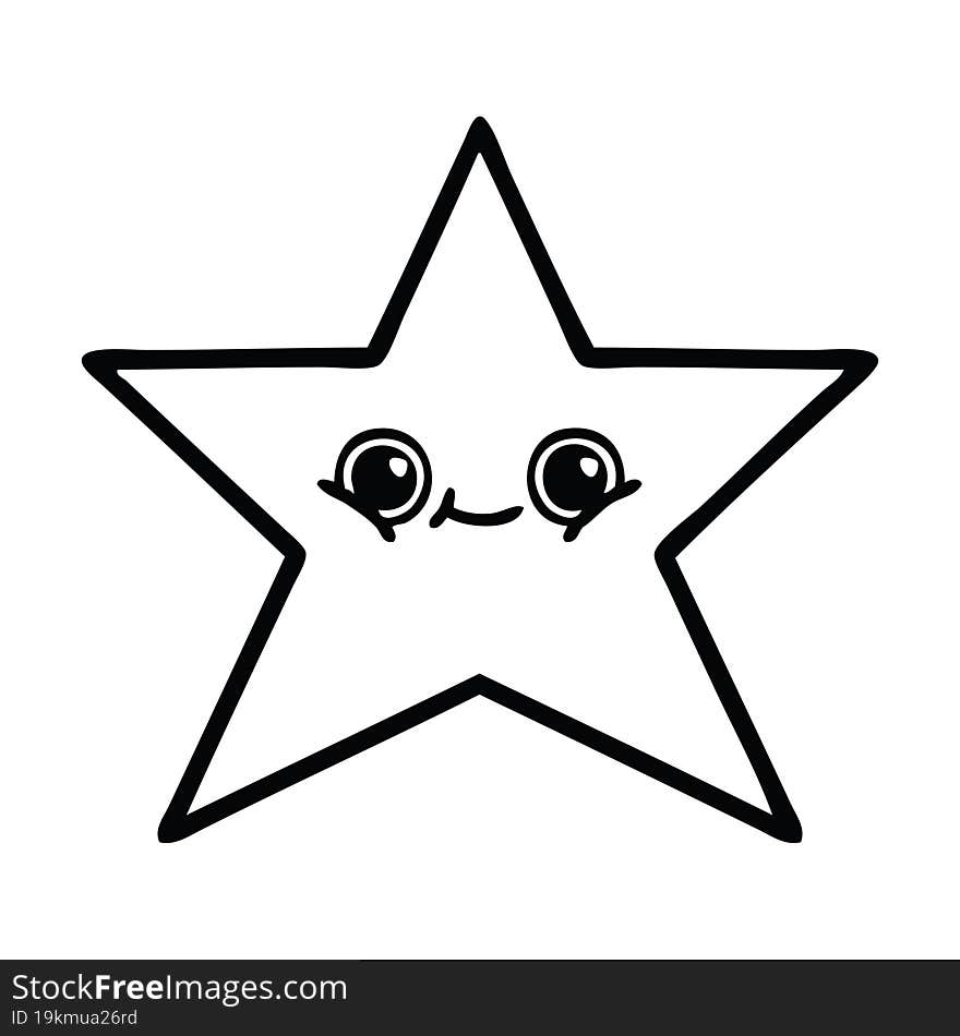 line drawing cartoon of a star fish